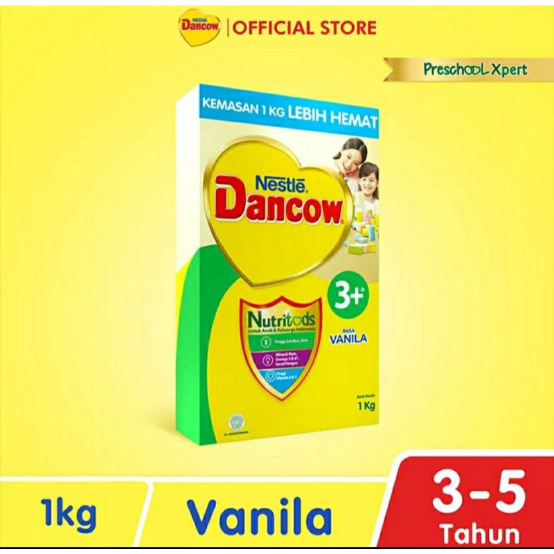 DANCOW 3+ RASA VANILA 1 Kg Susu Pertumbuhan anak usia 3-5 tahun