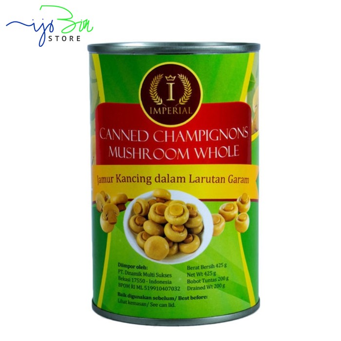 

JAMUR KANCING IMPERIAL 425 GR WHOLE CHAMPIGNONS MUSHROOM CANNED HALAL