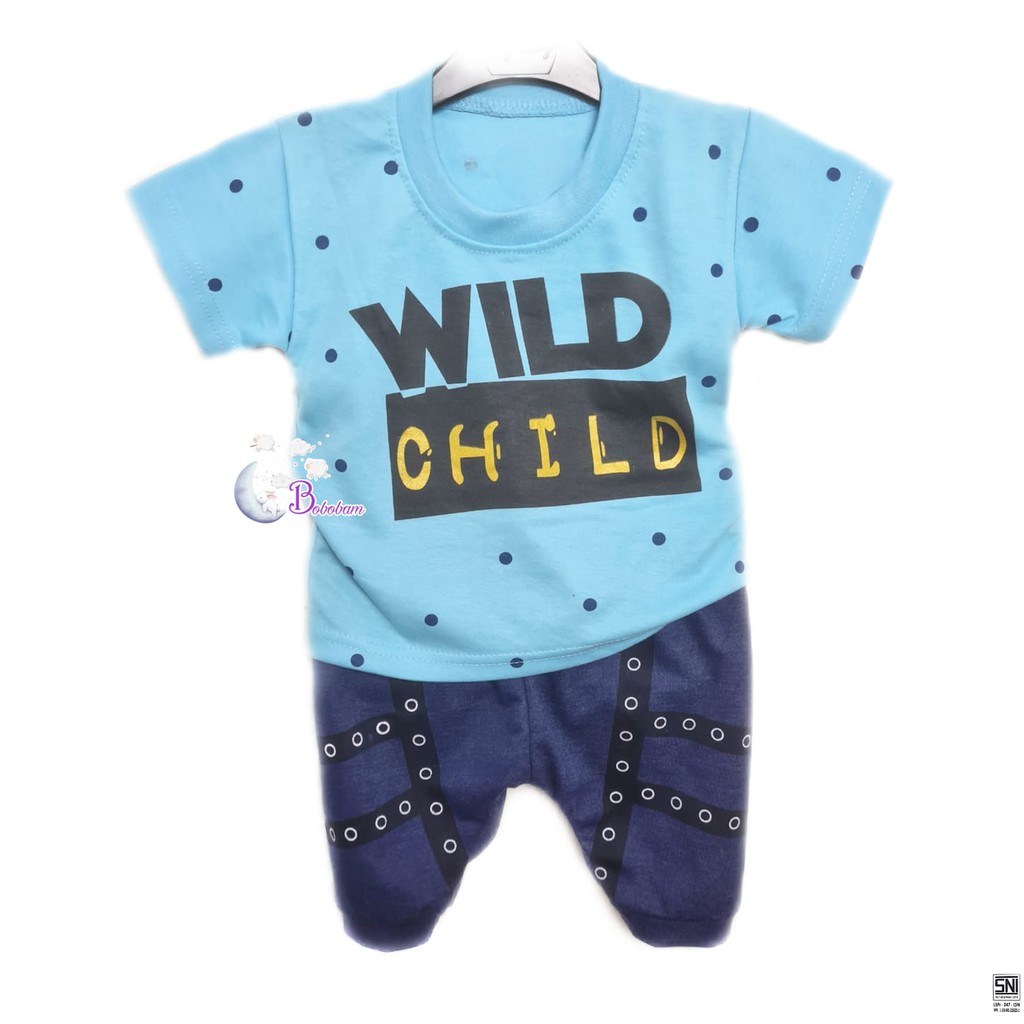 BOBOBAM BAJU BAYI ECER CASUAL KASUAL SETELAN ANAK WILD CHILD / SETELAN ANAK HARGA GROSIR