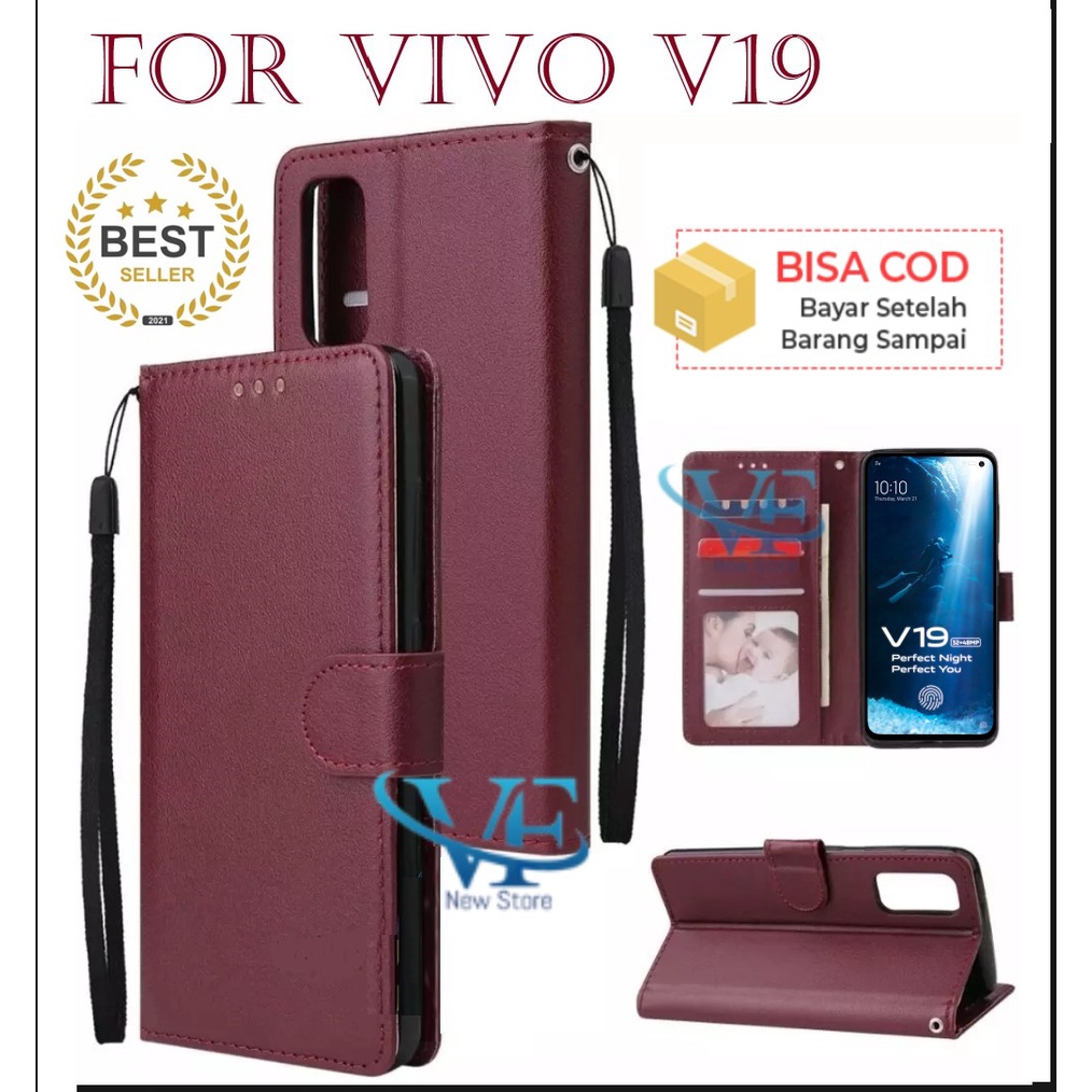 CASE DOMPET HP UNTUK VIVO V19 / LEATHER FLIP CASE VIVO V19