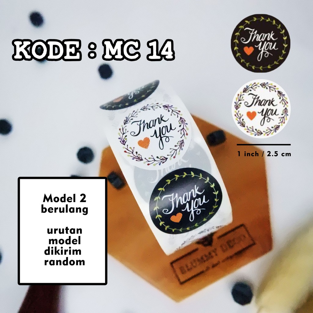 [Monochrome] Stiker Thank You Stiker Packing Stiker Terima Kasih Stiker Segel Packaging-MC 14