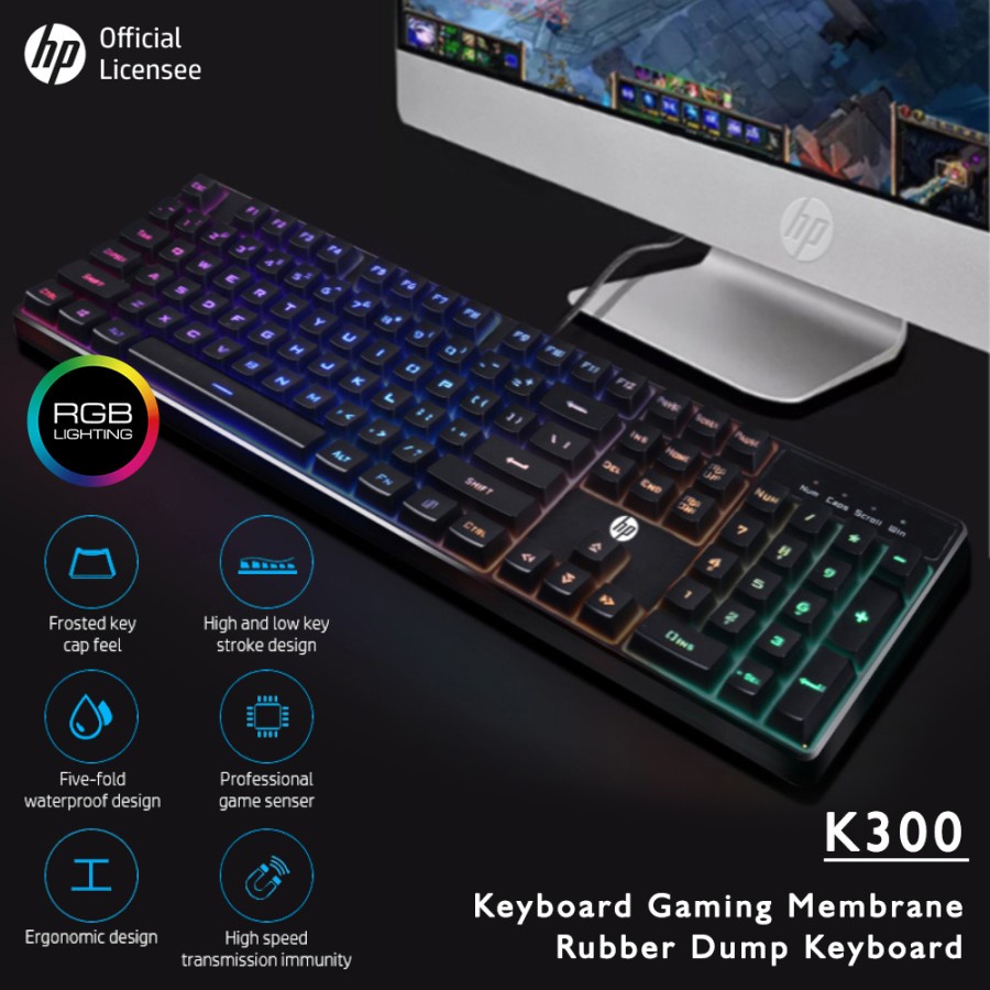 Keyboard Gaming / Gaming Keyboard HP K300 RGB Membrane Keyboard USB