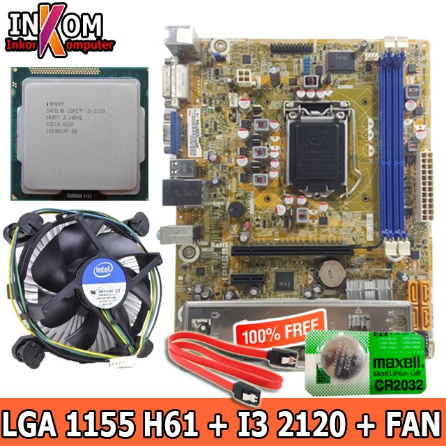 Mobo Mainboard Motherboard H61 Oem Pegatron Plus i3 2120