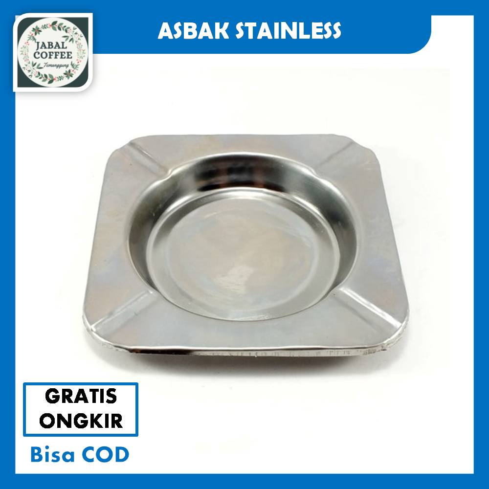 Asbak Rokok Stainless Ukuran 12 X 12 Cm / Asbak Stainless / Asbak Stainless Bulat Dan Kotak J53