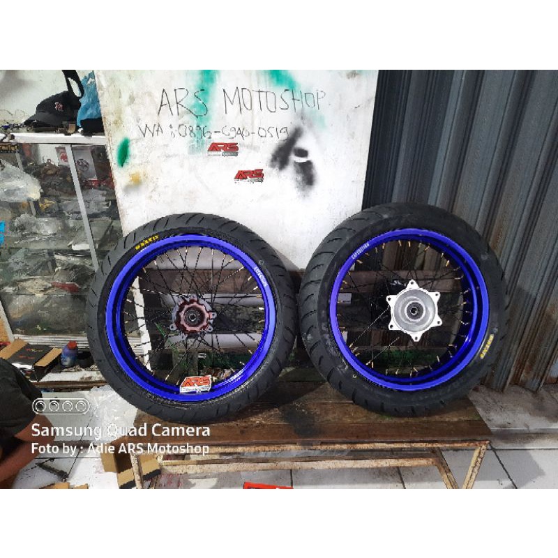 Wheelset Supermoto Crf150l 300/350 biru