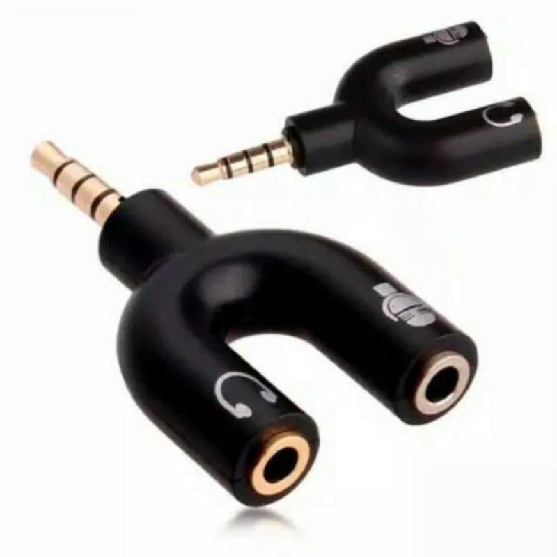 Spliter U / Y 2 in 1 to Sambungan Headset Splitter Mic Audio Music