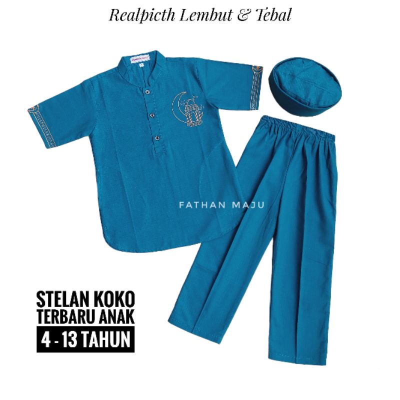 Stelan Baju Koko Anak laki laki 3-13 tahun