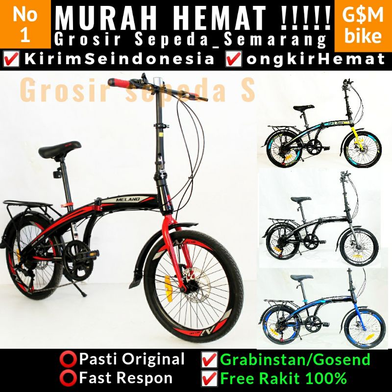 Grosir Sepeda Semarang sepeda Lipat Cassini /Melano/ inter bike 20 inch 1x7speed
