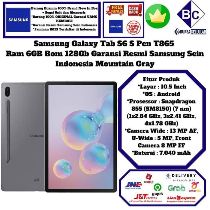 tablet mantap coy.... Samsung Galaxy Tab S6 2019 6GB/128GB Garansi Resmi SEIN - Grey