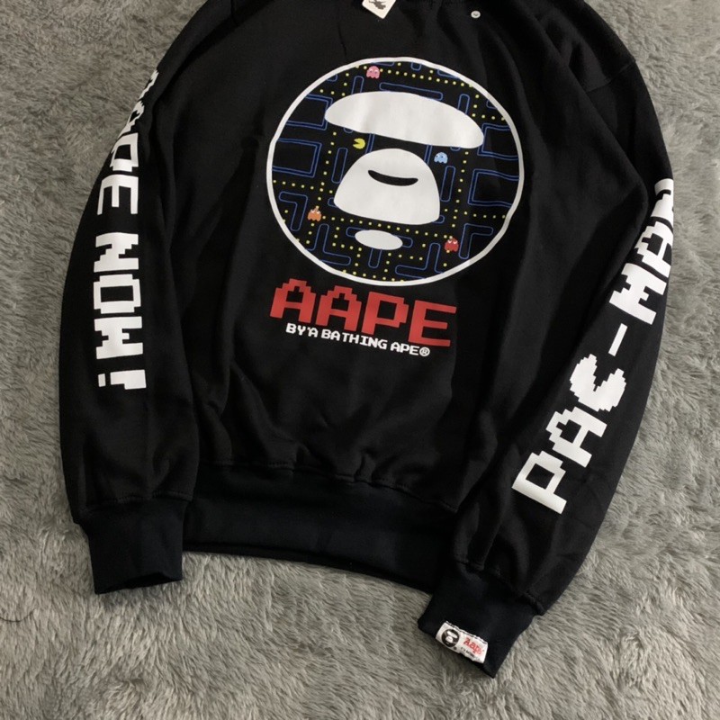 SWEATER CREWNECK AAPE BATHING APE PACMAN FULLTAG &amp; LEBEL