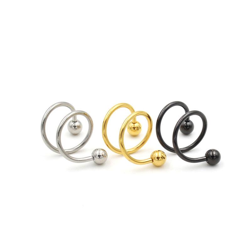 Tk Anting Tindik Hidungbibirtulang Rawan Telinga Bentuk S Spiral Bahan Stainless Steel Gaya Punk