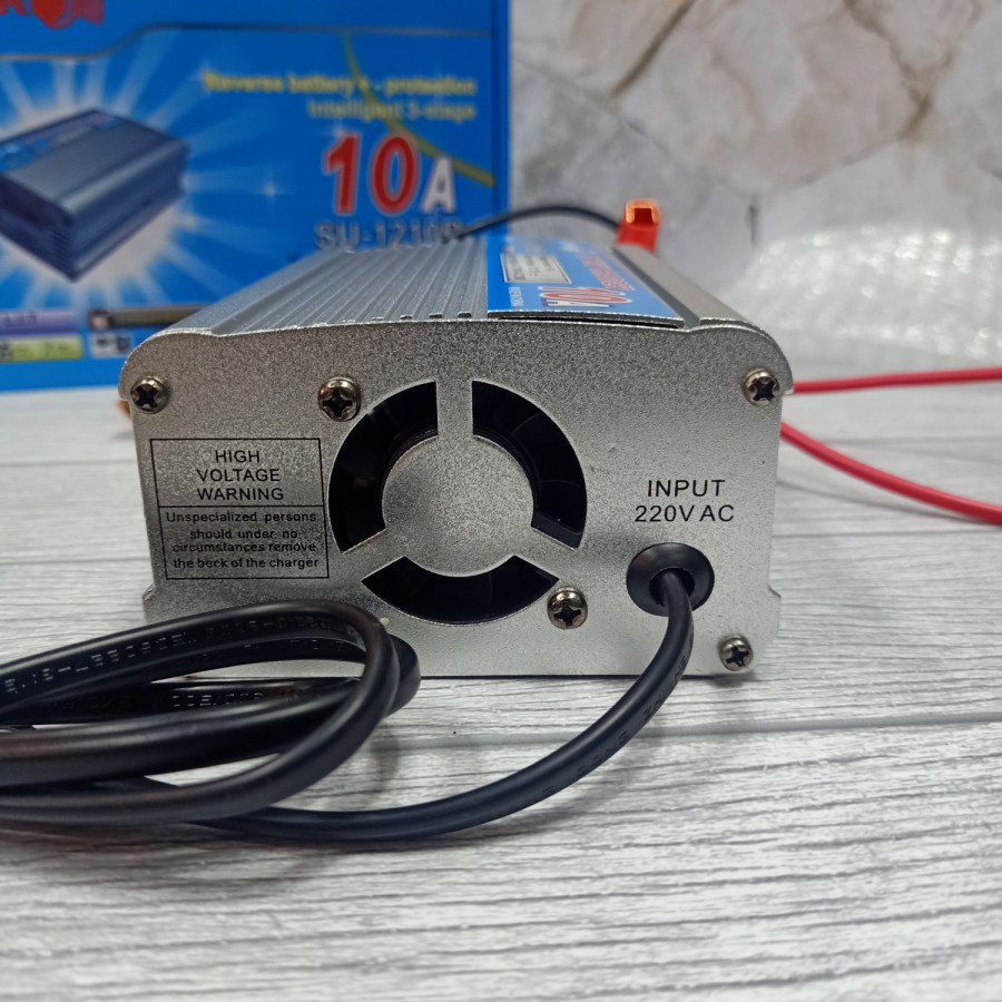 ALAT CAS AKI 12V 10 AMPERE SUNPRO CHARGER AKI 12V 10A PENGECAS AKI 10A OTOMATIS