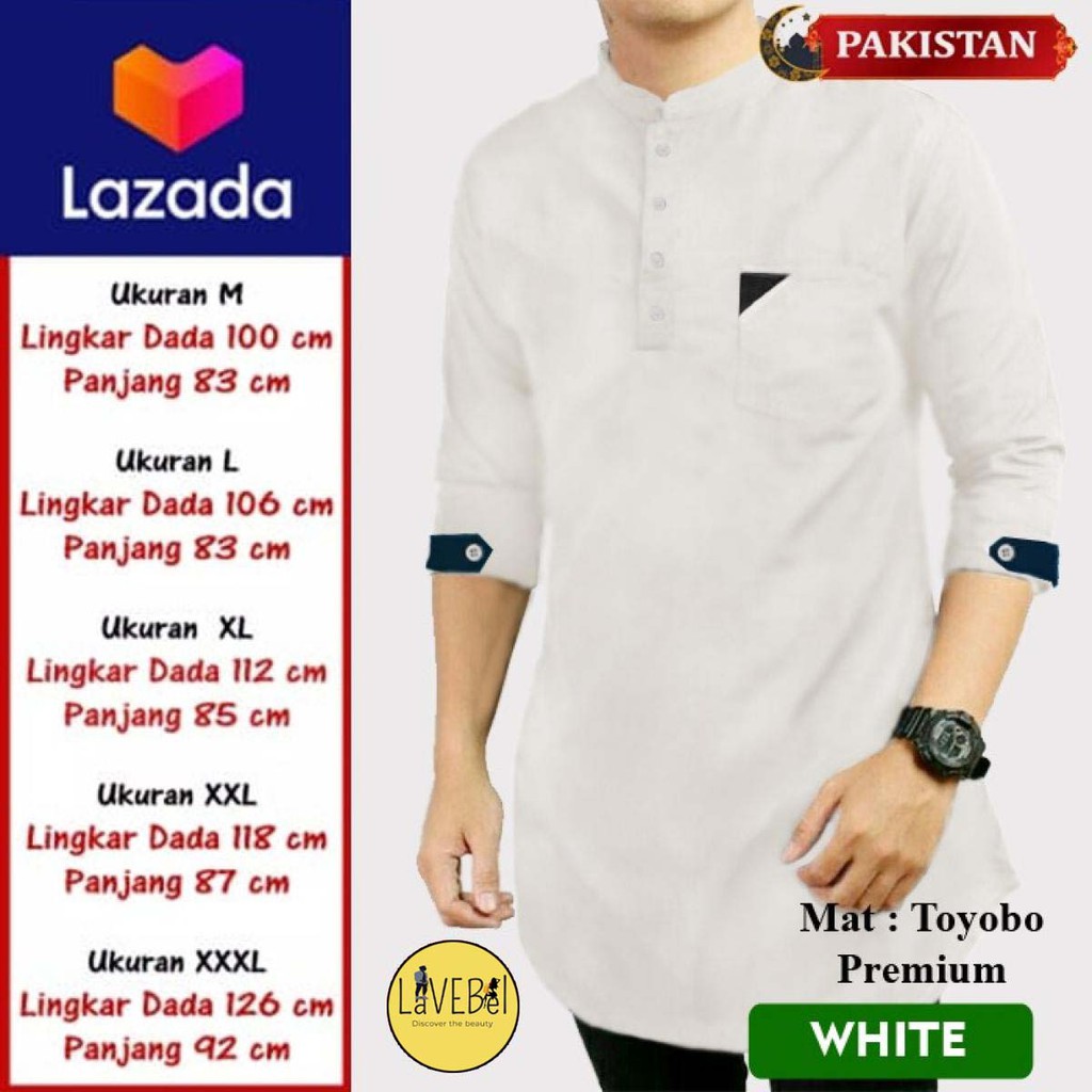 LVB Baju Koko Kurta PAKISTAN TOYOBO/TERBARU/Qurta/Koko Lengan 3/4/Baju Muslimin Jumbo/Kemeja/23450