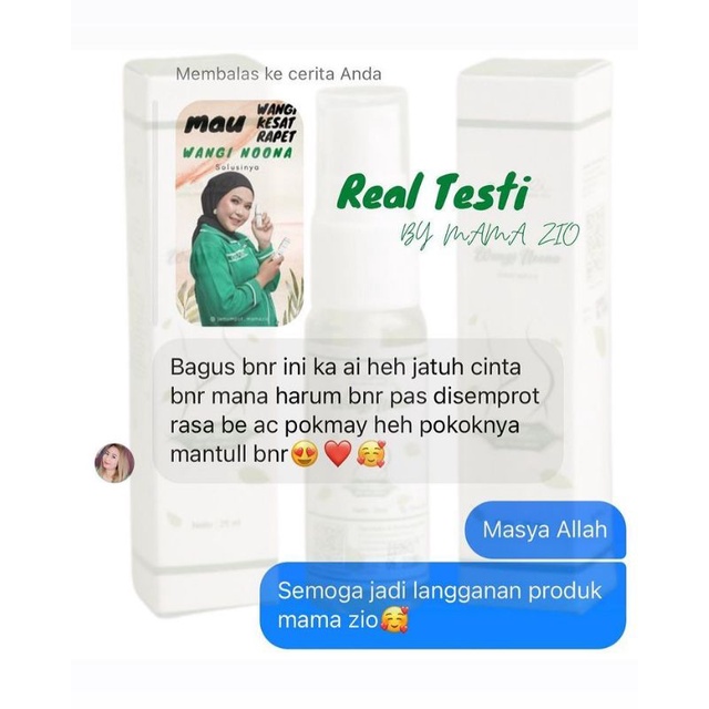 ‼️Ready Stok‼️WANGI NOONA BY MAMA ZIO SPRAY MISS V BPOM