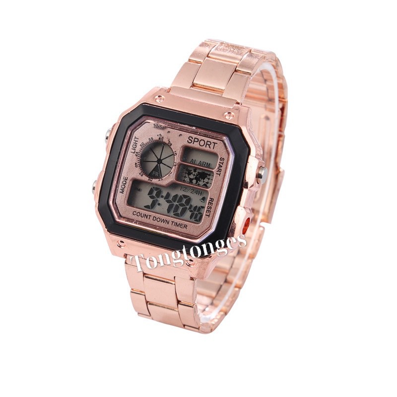 JAM TANGAN MURAH  DIGITAL 168 RANTAI GOLD &amp; SILVER IMPORT GROSIR PREMIUM READY 4 WARNA