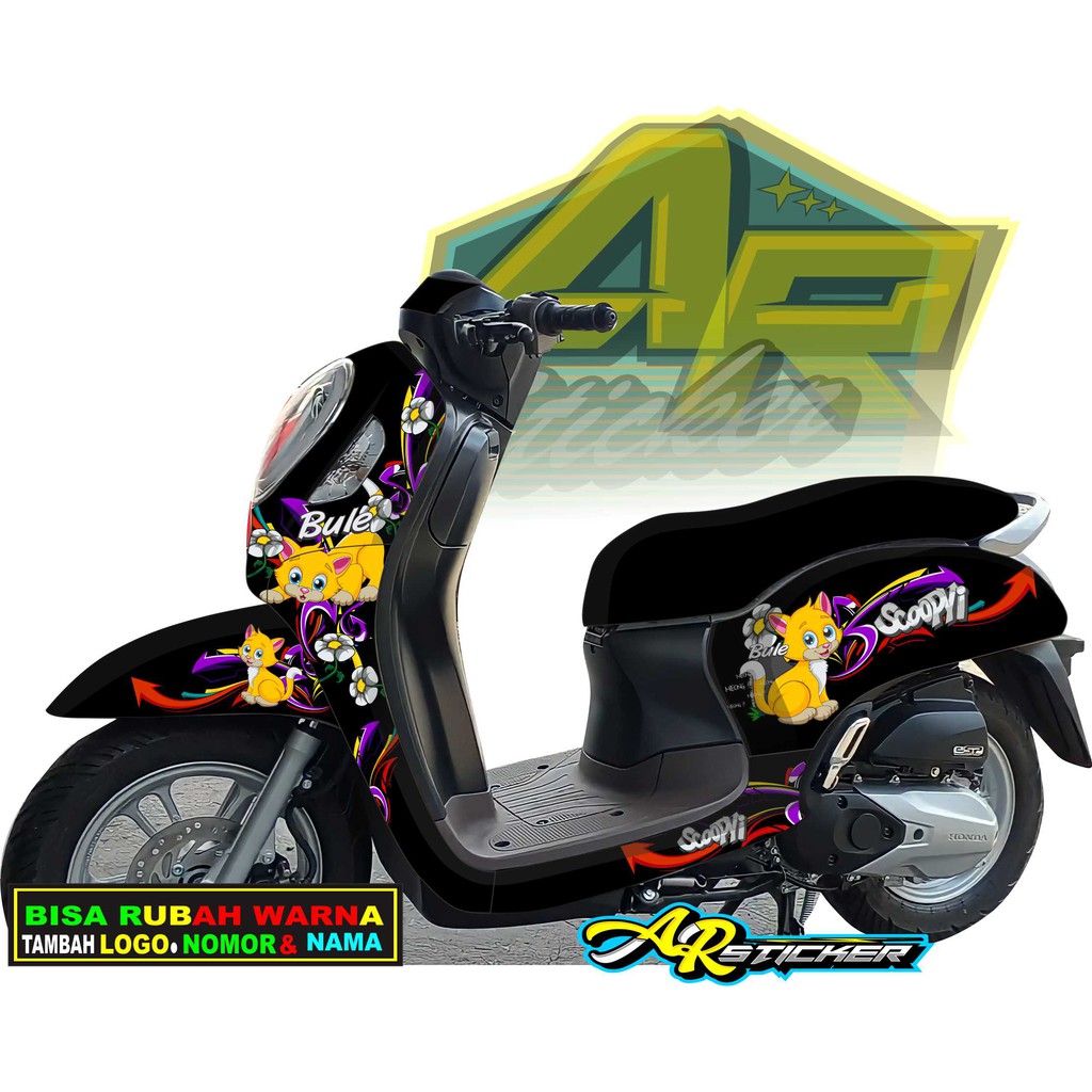 Decal scoopy 2021 / STIKER SCOOPY 2021 / Decal Scoopy full body Full Blok Decal Scopy Dekal New Fi B