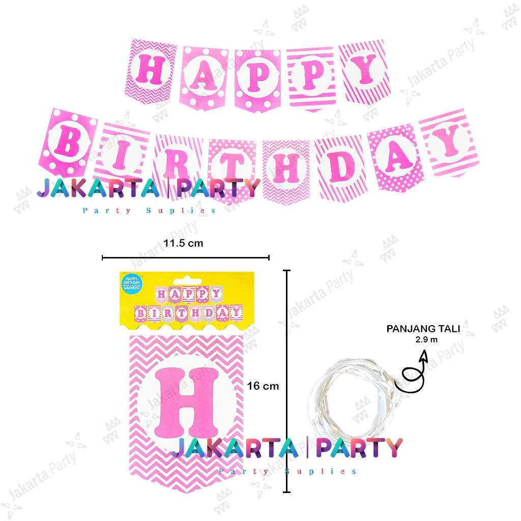 Banner Happy Birthday Mix #2 / Bunting Flag HBD / Party Flag