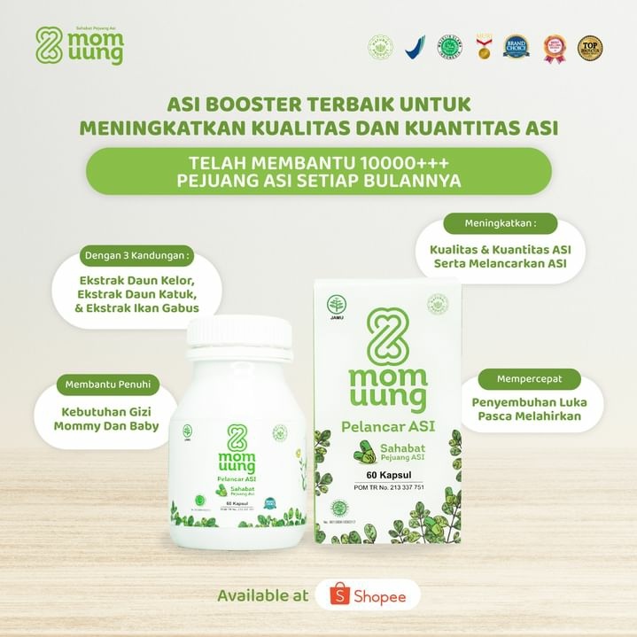 KELORCAP MOMUUNG MOM UUNG BOOSTER ASI PELANCAR ASI 60 KAPSUL HALAL BPOM HERBAL MOMUUNG.ID