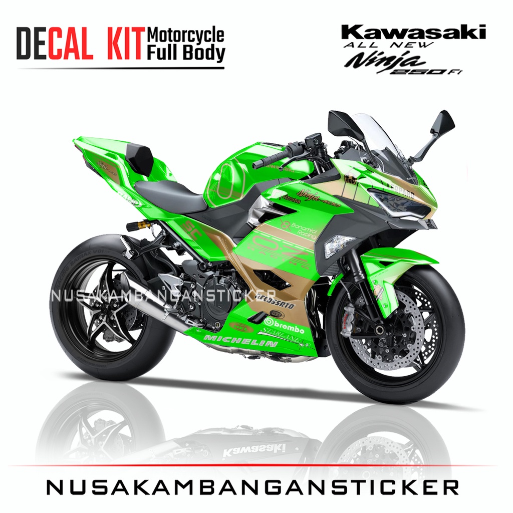 Stiker All New Ninja 250 Fi 2018 Leopard Hijau 03