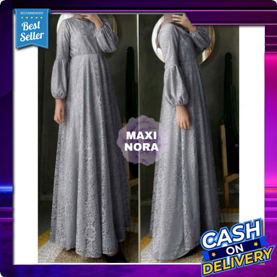 Promo Sepesial Rhamadan Gamis Vannesa Drres Muslimah Kekinian 2021 Maxi Dress Wanita Brukat Furing T