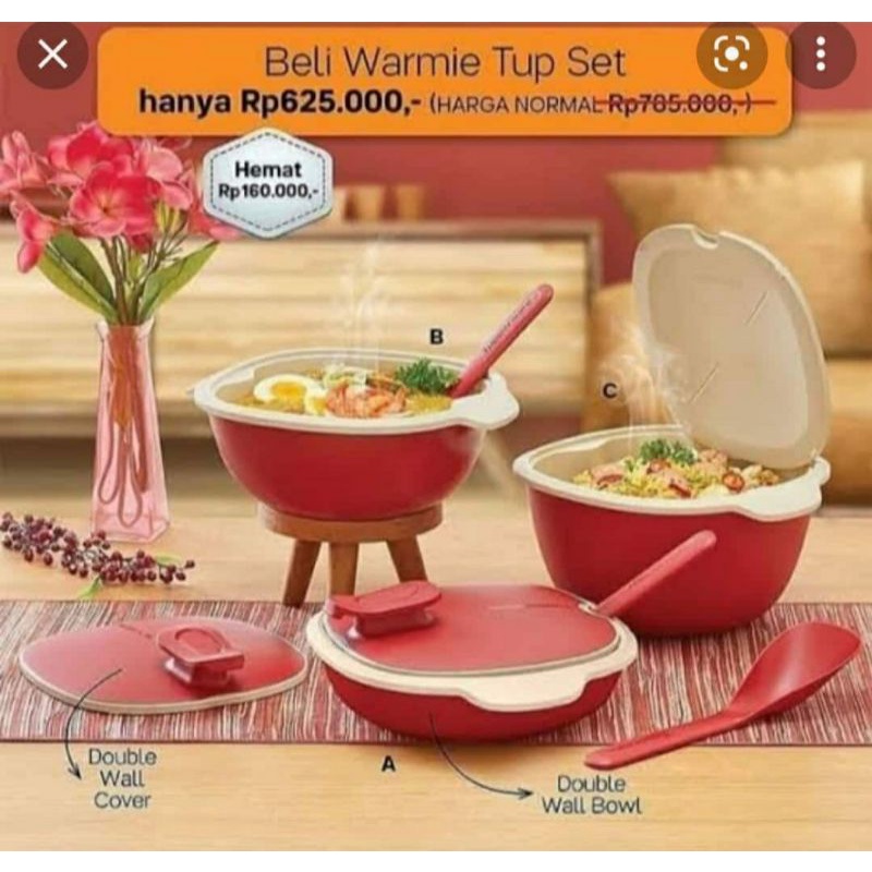 Tupperware Warmie Tup Set Wadah tempat menyimpan masakan agar tetap hangat