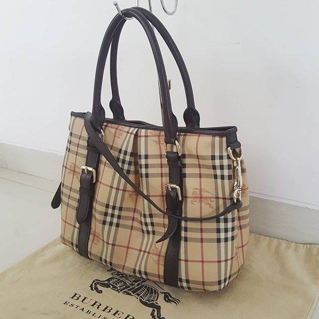 SALE Authentic Preloved Burberry Haymarket Tote Shoulder Sling Bag