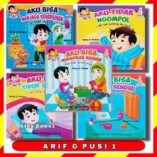 Buku Cerita Anak Bilingual Seri Kegiatan Sehari Hari Balita Pintar Arif&Fusi Full Warna 2 Bahasa