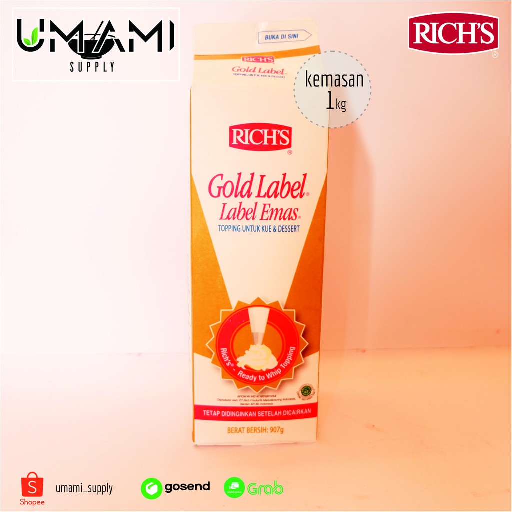 

Rich's - Gold Label Whipping Cream - 907gr
