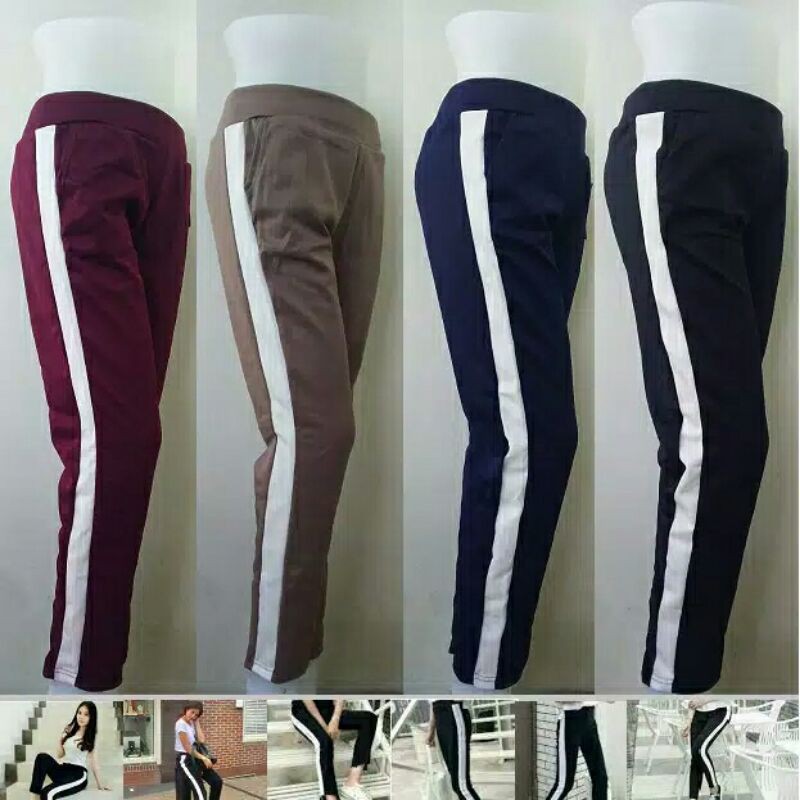 (COD) CELANA LUNA SCUBA STRIP/LEGGING SCUBA TERBARU/CELANA WANITA MURAH BIG SIZE PANTS CELANA SETRIT