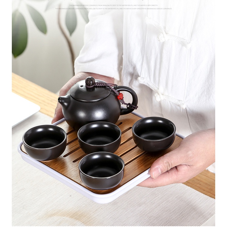 Classic Chinese Tea Pot set 5pc atau Ceramic Gift Box