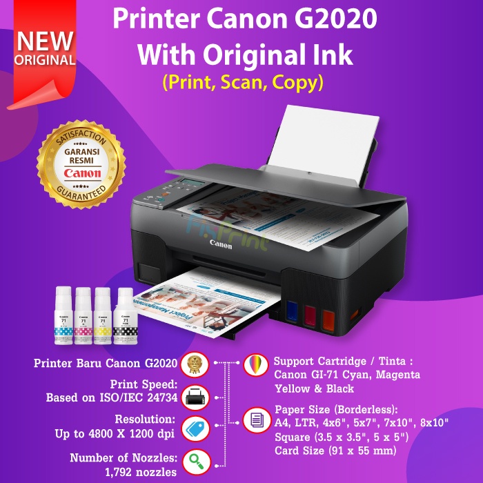 Printer Canon PIXMA G2010 G-2010 G 2010 Print Scan Copy Multifunciton All in One New