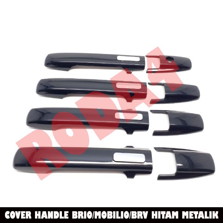 Cover Handle Pegangan Pintu Brio BRV Mobilio Hitam Metalic