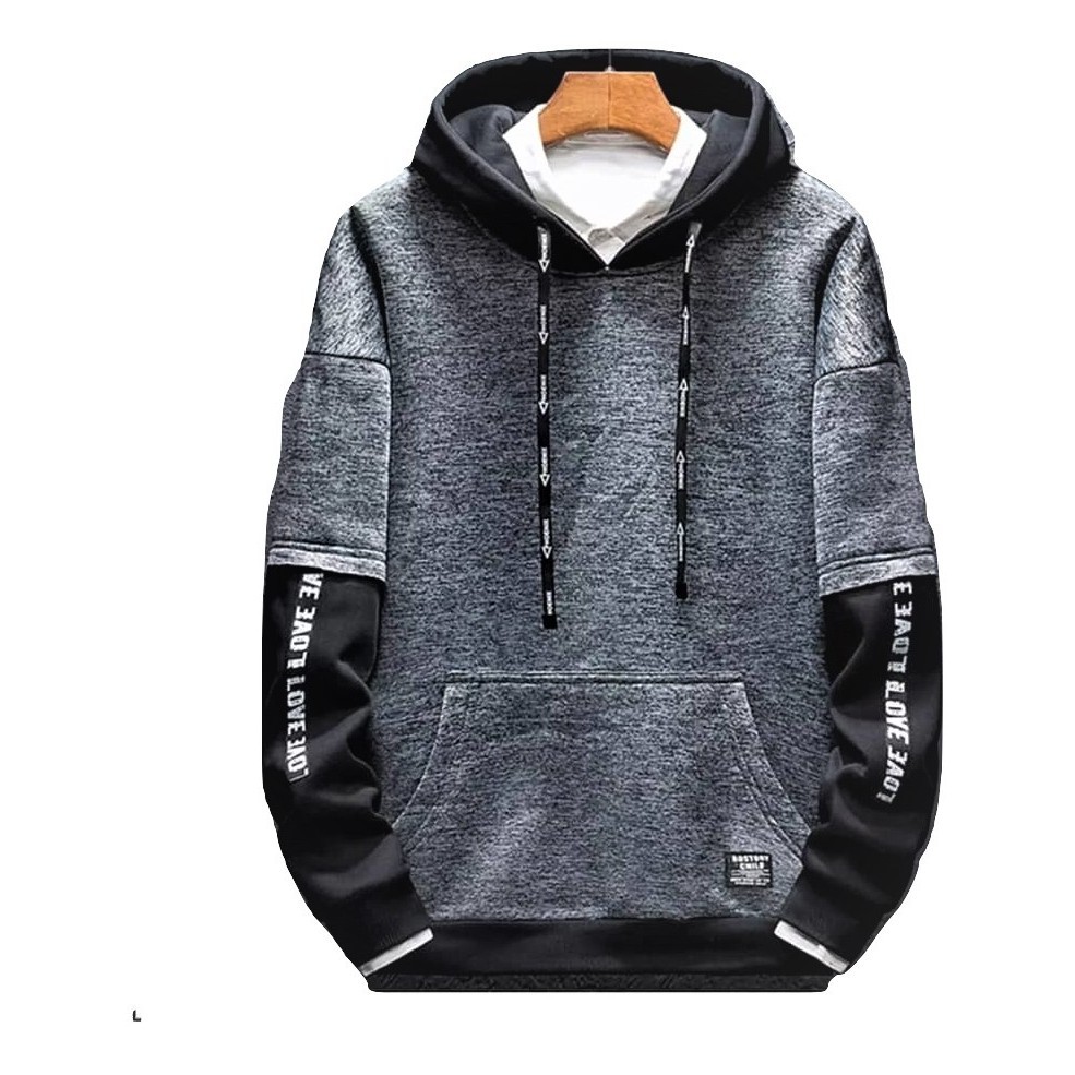 Abzrf SWeater Pria LOve Rain Grey Comby Sweater Fleece