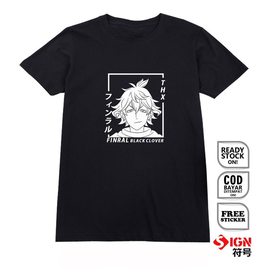 KAOS ANIME MANGA FINRAL ROULACASE FINRARU BLACK CLOVER GAUCHE VANESSA LUCK YAMI MAGIC KNIGHT SIGN