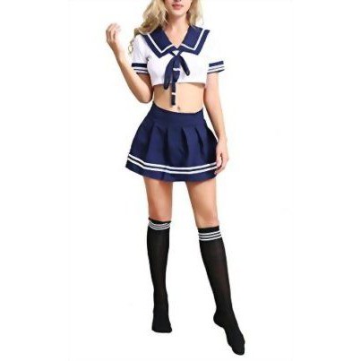 TBI Set 4pcs Cosplay Sailormoon + Kaos Kaki Lingerie Seragam Sekolah Jepang Baju Tidur Sexy