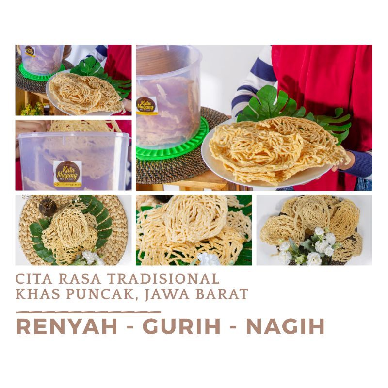 

Snack / Camilan / Makanan Ringan Kutu Mayang Khas Puncak Original - Mentah