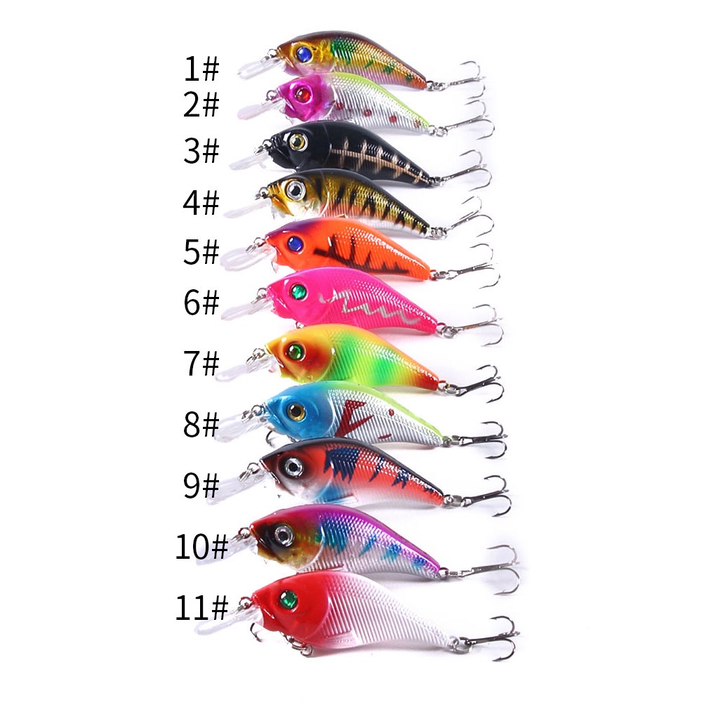 Hengjia 10pcs Umpan Pancing Tiruan Bentuk Ikan 7.5cm 11g