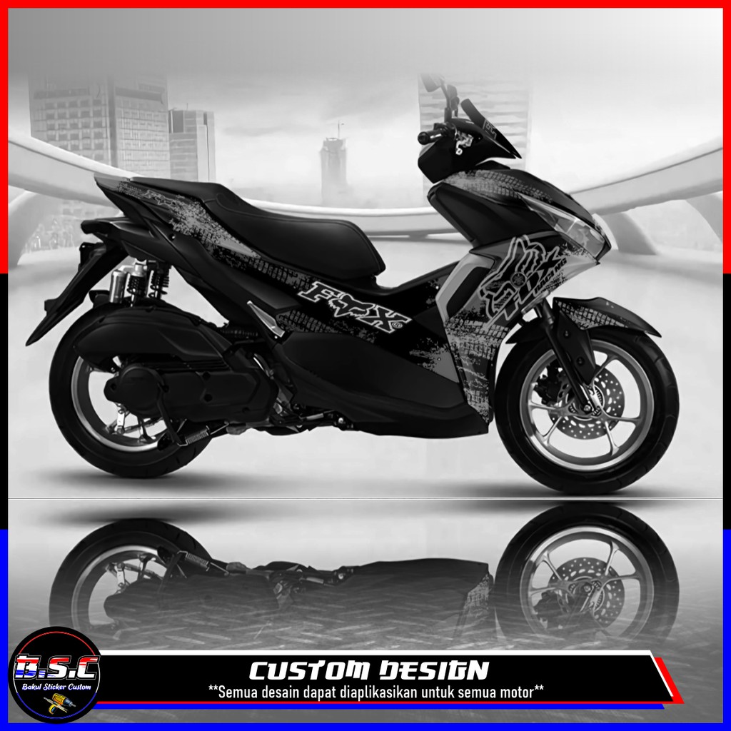 Sticker Decal Aerox 2021 Motif Fox Grunge Grey