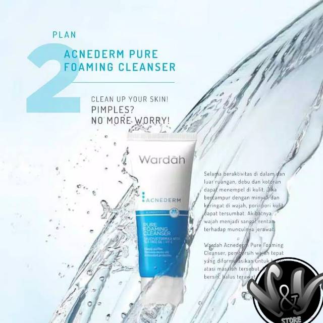 WARDAH ACNEDERM PURE FOAMING CLEANSER/WARDAH/ACNEDERM/PERAWATAN WAJAH/ SABUN MUKA / ACNEDERM SERIES