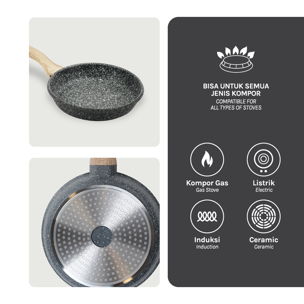 Debellin Grey Granite Fry Pan