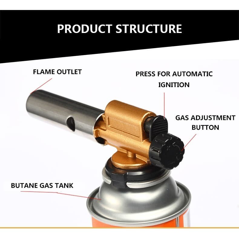 Kepala Gas Butane Jet Torch Flame Gun - TQ903 - Golden