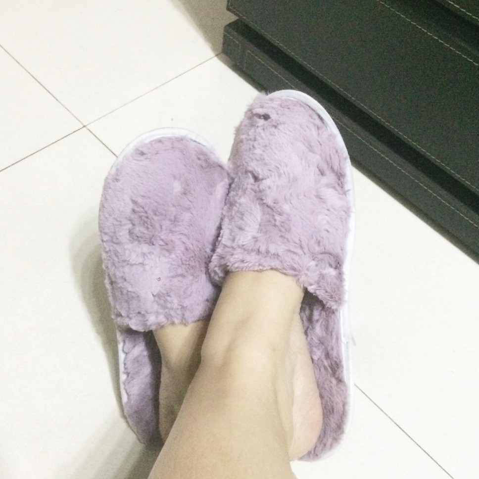 COD MAKASSAR GoSend Instan Sandal Bulu Rasfur Lebat Halus Sendal Hotel Shopee Online Shop Toko Tamz