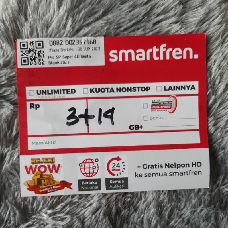 smartfren kuota 3 + 14 Gb