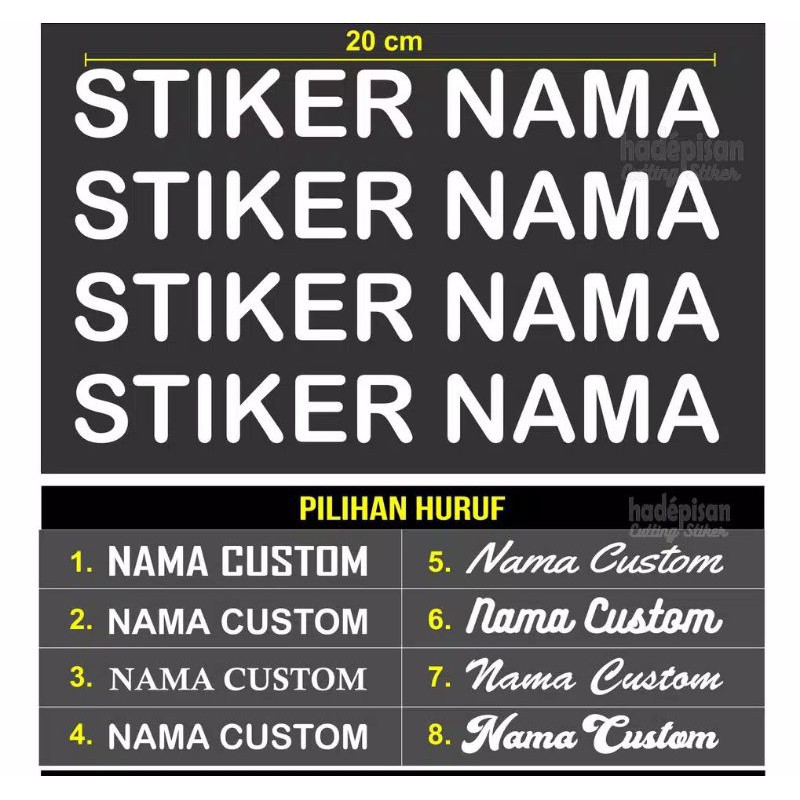 STIKER CUTTING STICKER NAMA HELM LAPTOP MOTOR CUSTOM