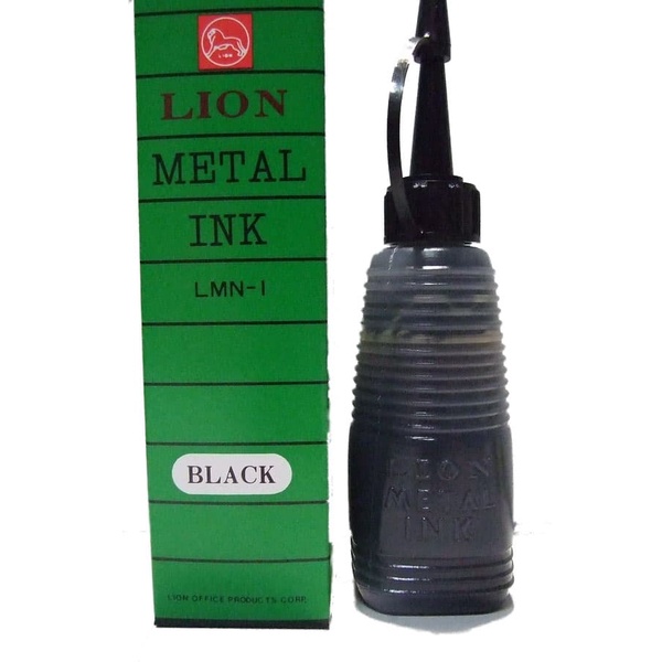 

air-cat- lion metal ink (hitam/merah) - merah -cat-air.