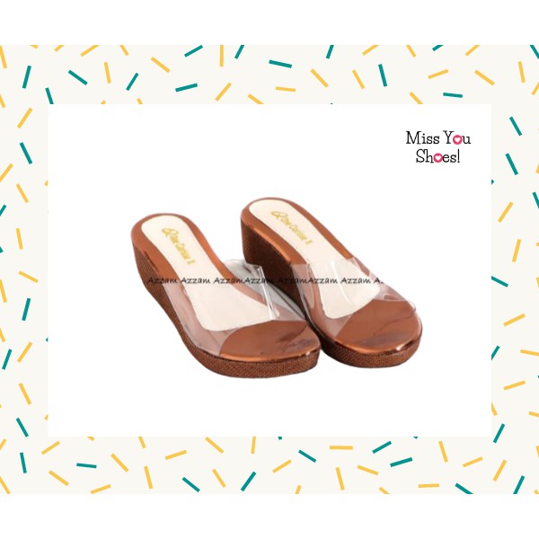 PREMIUM - Sendal Wedges  Wedges Wanita Selop / Sandal Wanita Wedges Selop kokop Terbaru MIKA