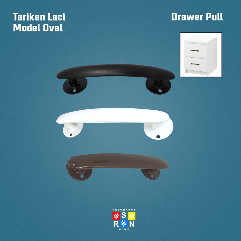 Tarikan Laci Lemari Jendela Oval Alumunium / Handle Gagang Pintu Drawer Pull Door Knob Resonance Home