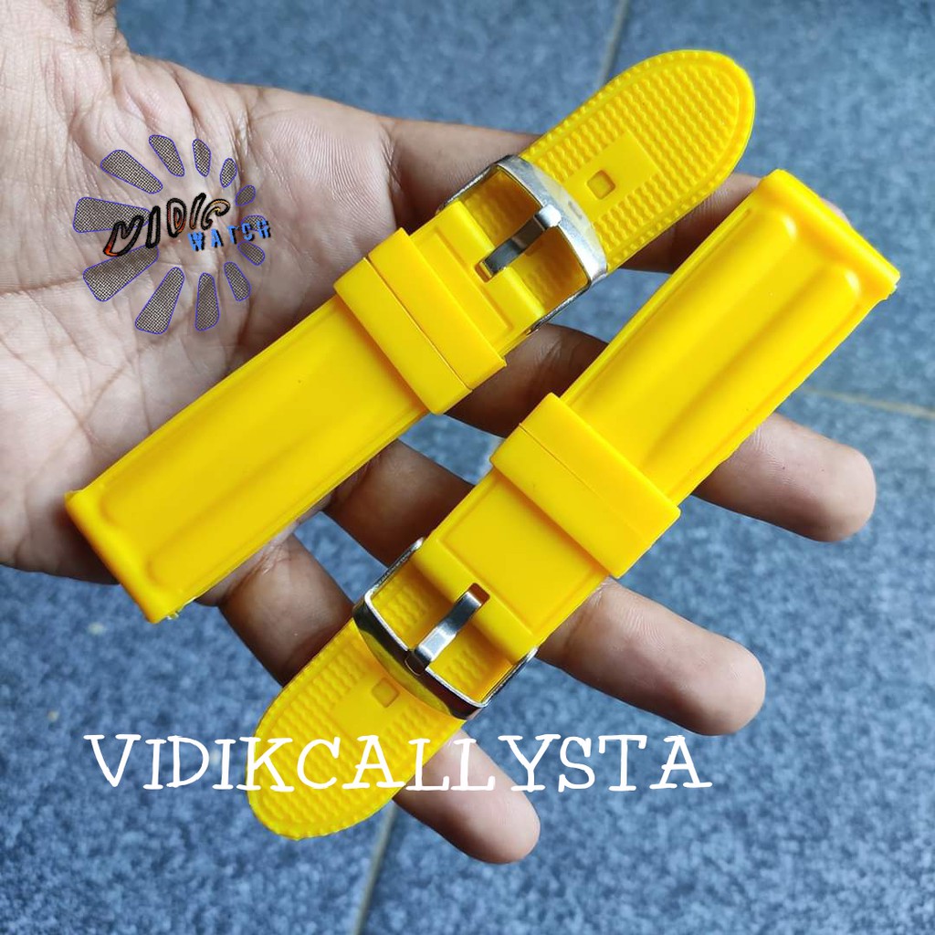 24mm Strap Rubber Silicone Karet Yellow limited edition 24 MM