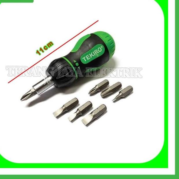 ➪ Tekiro Obeng Set 7 in 1 Obeng Ratchet Mini Set Stubby Ratchet ✤