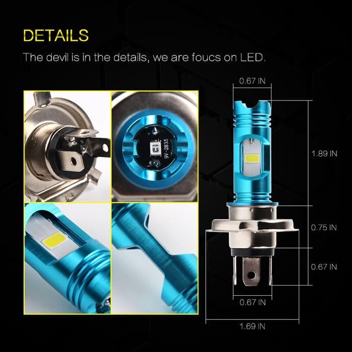 OTOMOTIF AKSESORIS MOTOR LAMPU LED MOTOR 2 SISI RTD H4 M11G